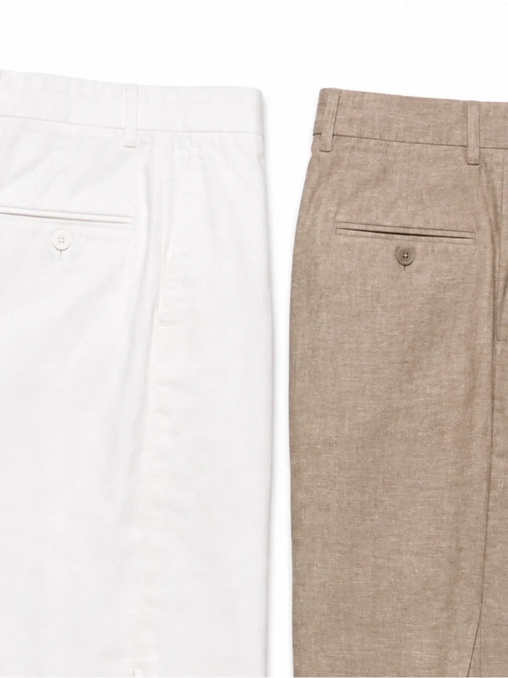 (2) Joseph Abboud Linen-Blend Dress Pants, slim-fit, WHITE & TAN 42x32